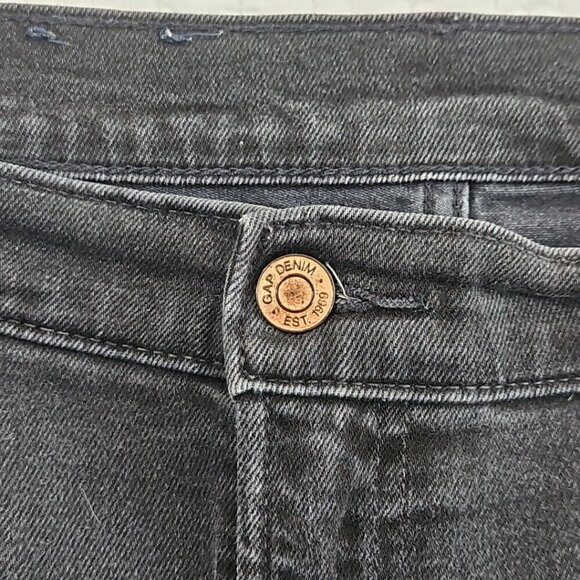 Gap '70s Flare High Rise Jeans Women's 18R 34x31 Black Stretch Denim EUC LN - Picture 9 of 15